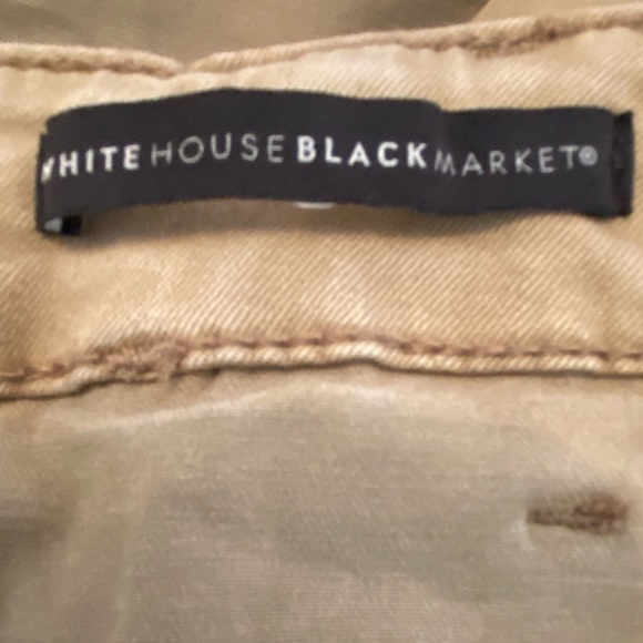 White House Black Market Curvy-Fit Soft Denim MidRise Skinny Jeans Beige 10 Long - Picture 11 of 13